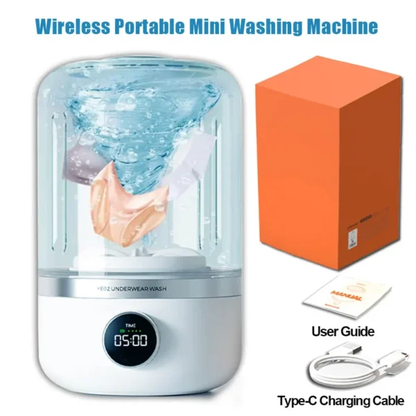 Mini machine à laver portable sans fil – Parfaite pour la maison et les voyages